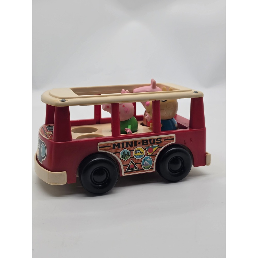 1969 Fisher Price Play Family Mini Bus Model #141 with Mickey and Peppa Pig - Picture 8 of 16